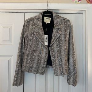 NWT L’Agence Biker Leather Jacket in “Fieldstone”